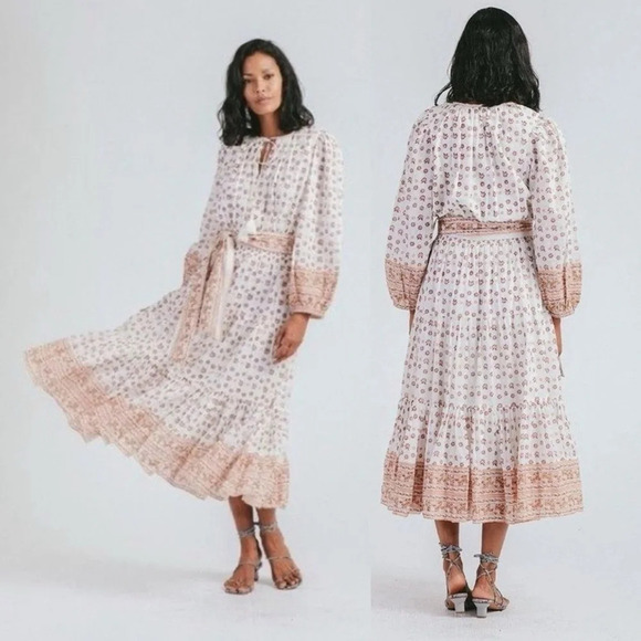 Cleobella Dresses & Skirts - Cleobella Tuckernuck floral boho ballon sleeves cottagecore 100% Cotton Dress L